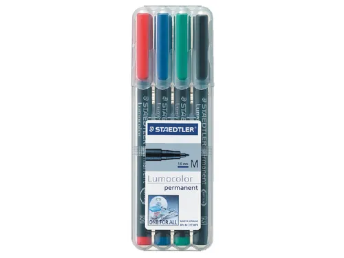 Viltstift Staedtler OHP Lumocolor 317 Medium 1.0mm Assorti 4 stuks