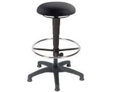 Kruk Zitting Stof Zwart 620-870Mm Voetring Middenzuil Glijders Gasveer