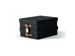 Leitz Puro Opbergdoos met deksel medium laag 8L set van 2 zwart