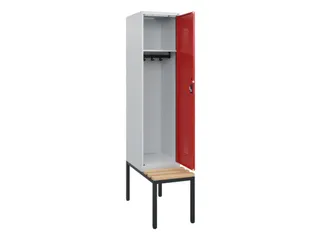 locker met bank,HxBxD 1950x400x815mm,1vak,vak B 400mm,cilinderslot - 1