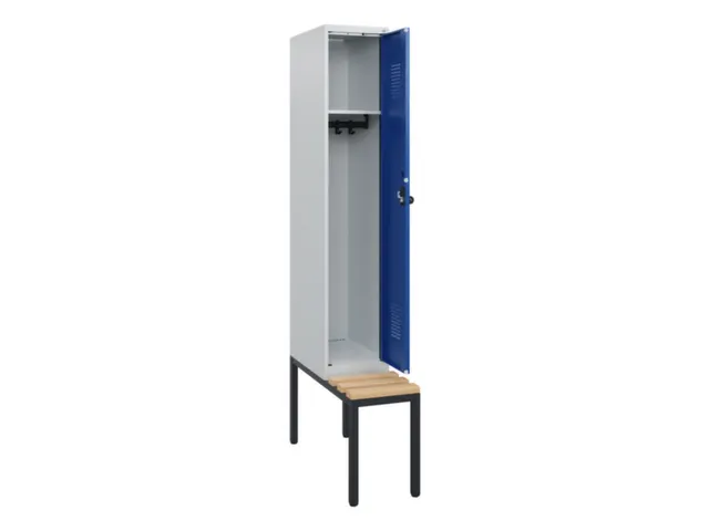 locker met bank,HxBxD 1950x300x815mm,1vak,vak B 300mm,draaigrendel