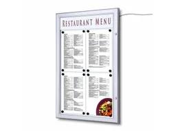 Outdoor Menubord 4x A4 met Logopaneel Staand LED verlicht