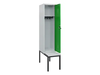 locker met bank,HxBxD 1950x400x815mm,1vak,vak B 400mm,draaigrendel - 1