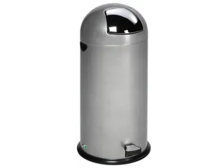 Push & Kick Afvalbak Staalplaat 52 Liter 880x415mm Met Pedaal Zilver - 1