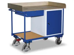 Tafel- En Kastwagen 400kg Laadvl. 1125x625mm 2 Etages 1 Kast 1 Lade