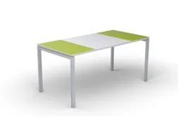 bureau HxBxD 750x1800x800mm blad groen/wit rechthoekig 4-voeten wit