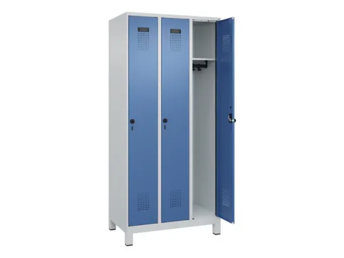 locker,HxBxD 1950x900x500mm,3vak,vak B 300mm,draaigrendel,voeten