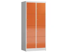 Lockerkast 1800x800x500mm 2x4 vakken cilinderslot, sokkel, RAL3000