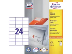 Etiket Avery Zweckform 3474-200 70x37mm wit 4800stuks
