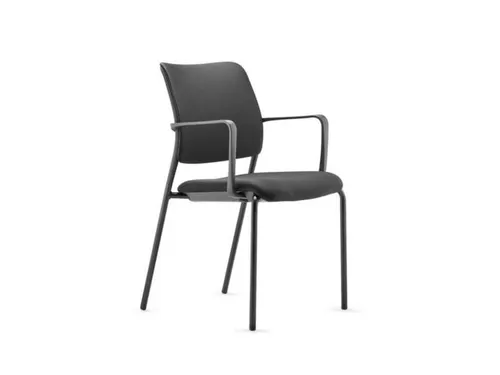 Bezoekersstoel,4Voeten Zwart,M. Armleuningen,Zitting Zwart