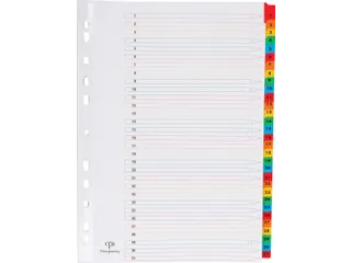 Tabblad Karton A4 Assorti 31-delig 1-31 11-gaats - 1