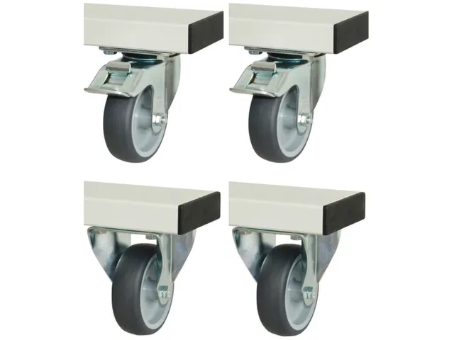 2roulettes piv./2fixes,p. établi,TPE,H constr. 125mm