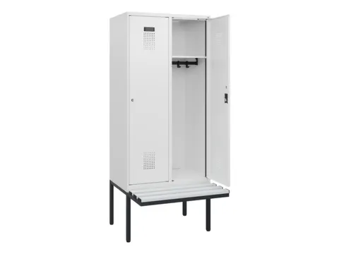 locker met bank,HxBxD 1950x800x815mm,2vak,vak B 400mm,cilinderslot
