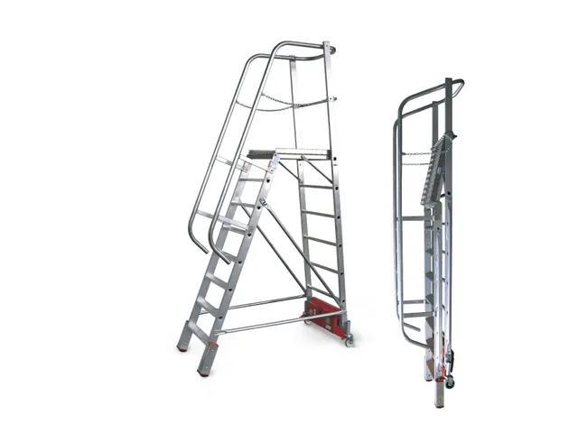 verrijdbare treden-platformladder,eenzijdig,12trede(n),stand H 2,75m