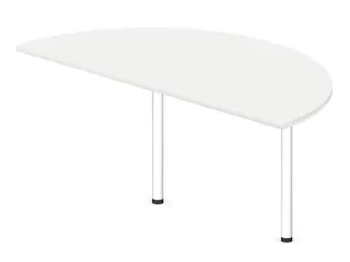 aanbouwtafel,i.h.v.,HxBxD 720-840x1600x800mm,halfrond,Bl-wit - 1