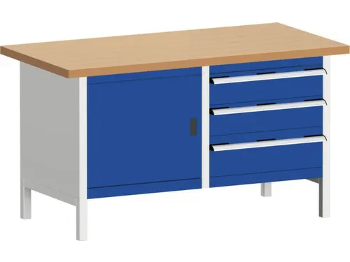 werkbank met opbergruimte,HxBxD 840x1500x750mm,beukenblad