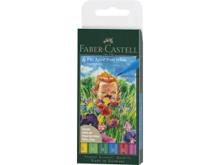 Tekenstift Faber-Castell Pitt Artist Pen Brush etui 6 stuks Springtime - 1