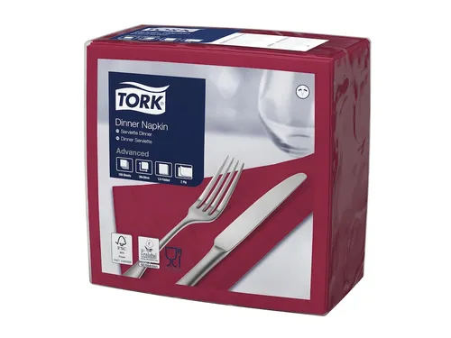 Tissue Servet 39x39cm 2-Laags 1/4 Vouw Burgundy 12x150st