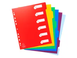 Tabbladen PP opaak A4+ 6 tabs ass