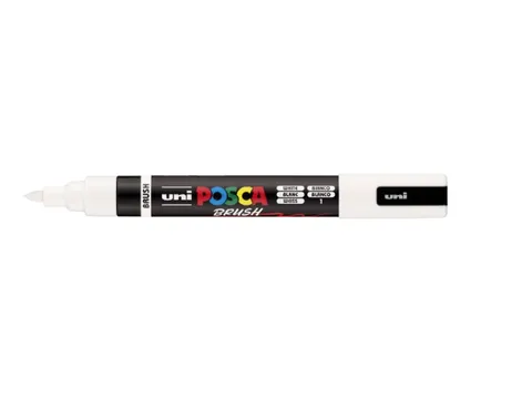 Paintmarker Uni POSCA PC-5BR brushpunt M wit