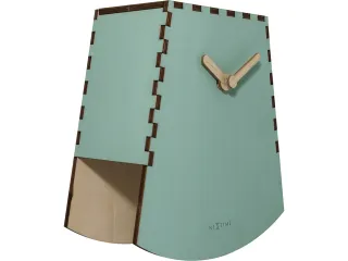 Tafelklok NeXtime Rocky 19.5x18x8.8 cm hout turquoise - 5