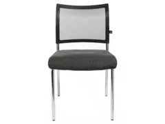 Bezoekersstoel Zitting Antraciet Stof Rugleuning Netbekleding Zwart
