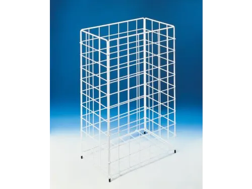 prullenmand,60l,HxBxD 620x410x250mm,romp staal wit,met draadgaas