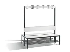 omkleedbank,HxLxD 1650x1500x760mm,HPL wit,frame staal RAL7021