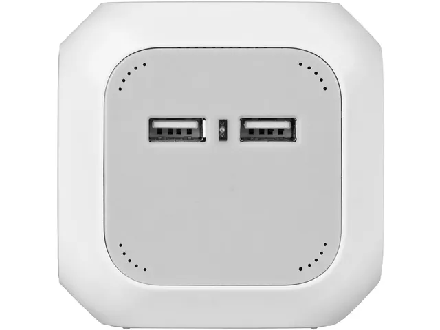 Stekkerblok Brennenstuhl 4 voudig inclusief 2 USB 140cm wit/grijs