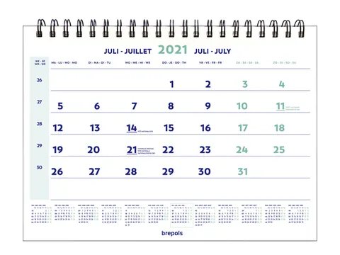 1-Maandskalender 2027 Brepols 43x31.5cm