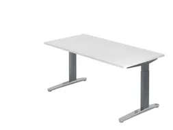 In hoogte verstelbaar bureau,HxBxD 680-850x1600x800mm,blad wit
