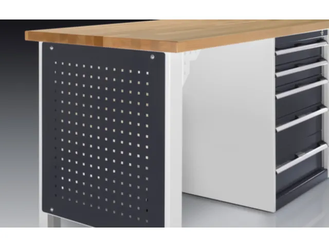 zijpaneel,v. werkbank,HxB 692x610mm,geperfor.,RAL7016