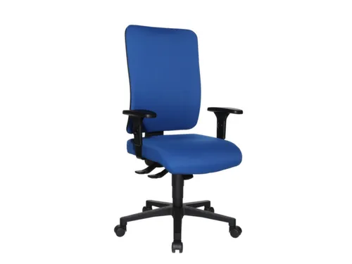 Bureaustoel,Synchroonmech.,M. Armleuningen,Zitting Stof Blauw