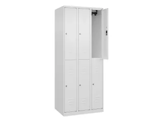 dubbeldekse locker,HxBxD 1850x750x500mm,3x2vak.,vak B 250mm,cil.-slot - 1