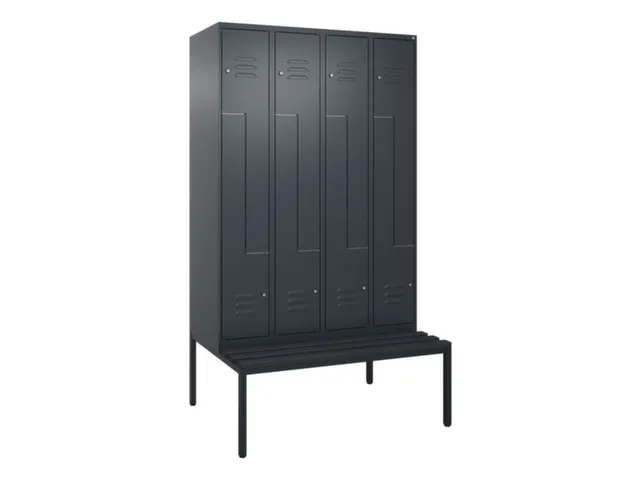 Z-garderobekast,HxBxD 2120x1200x815mm,8vak,vak B 300mm,cil.-slot