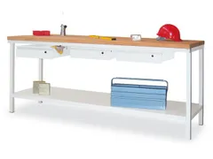 Werkbank Hxlxd 900X2000X700Mm 3Laden 1Legbord Lichtgrijs