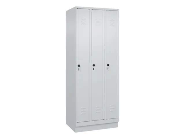 locker,HxBxD 1950x750x500mm,3vak,vak B 250mm,draaigrendel,sokkel