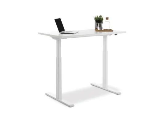 Elektrisch ihv bureau,HxBxD 700-1200x1200x600mm,blad wit,T-voet wit