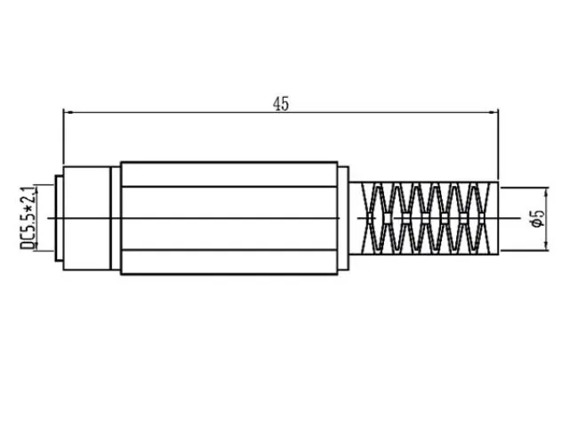 Vrouwelijke DC-Stekker 2.1mm x 5.5mm