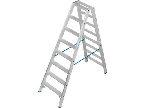 dubbele ladder,beide zijden,2x8treden m. R13-laag,treden met profiel