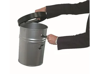afvalbak,vlamdovend,24l,HxØ 370x295mm,wandmontage,kop zwart - 2