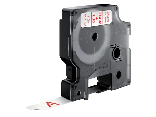Labeltape Dymo LabelManager D1 polyester 12mm rood op wit