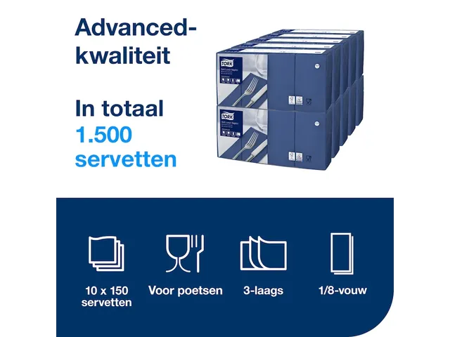 Tork 477419 Soft Lunchservet Advanced Donkerblauw 33x33cm