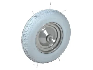 kruiwagenwiel,draagverm. 200kg,Ø 400mm,aslengte 200mm,PU-banden - 1