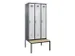 locker met bank,voor scheiding van kleding,HxBxD 2120x900x815mm,3vak