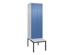 PBM-locker met bank,HxBxD 2120x600x815mm,2vak,vak B 300mm,cil.-slot