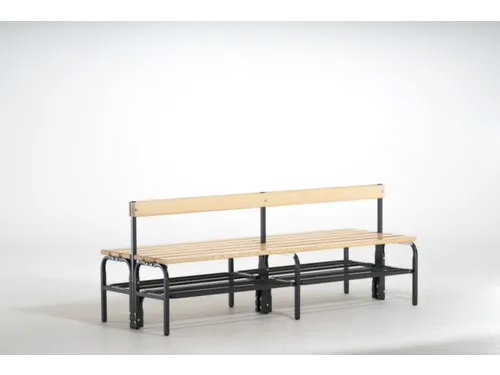 dubbele zitbank,HxLxD 770x1500x725mm,houten lijst,frame staal RAL7016