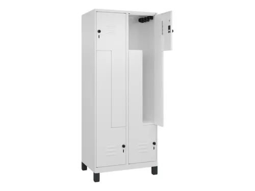 Z-garderobekast,HxBxD 1950x800x500mm,vak B 200/400mm,draaigrendel