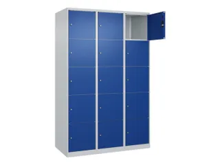 lockerkast,HxBxD 1850x1200x500mm,3x5vakken,vak B 400mm,cil.-slot - 1