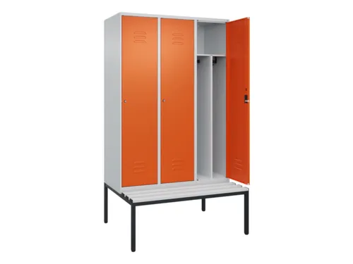 locker voor scheiding van kleding,HxBxD 2120x1200x815mm,3vak